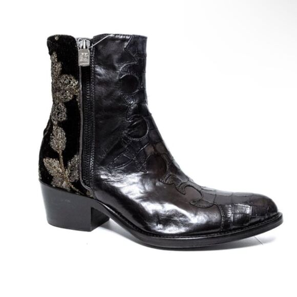 NWOB FREE PEOPLE x JO GHOST Gold Rush Leather Western Booties 37 - Picture 11 of 11